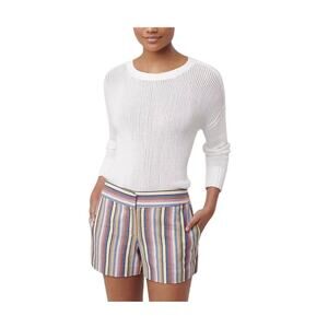 Herringbone Stripe The Riviera Shorts Linen Cotton, size 8
